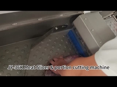 Máy thái thịt ngang JY-36K có băng tải ra để thái thịt bò, thịt lợn đông lạnh